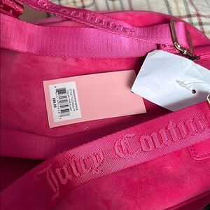 Juicy Couture Pink Textured Shoulder Bag with Embossed Branding